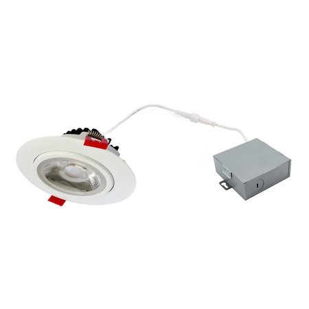 Designers Fountain 4 inch White 3000K Canless Remodel Directional Gimbal Integrated LED Recessed Light Kit EV490112WH30